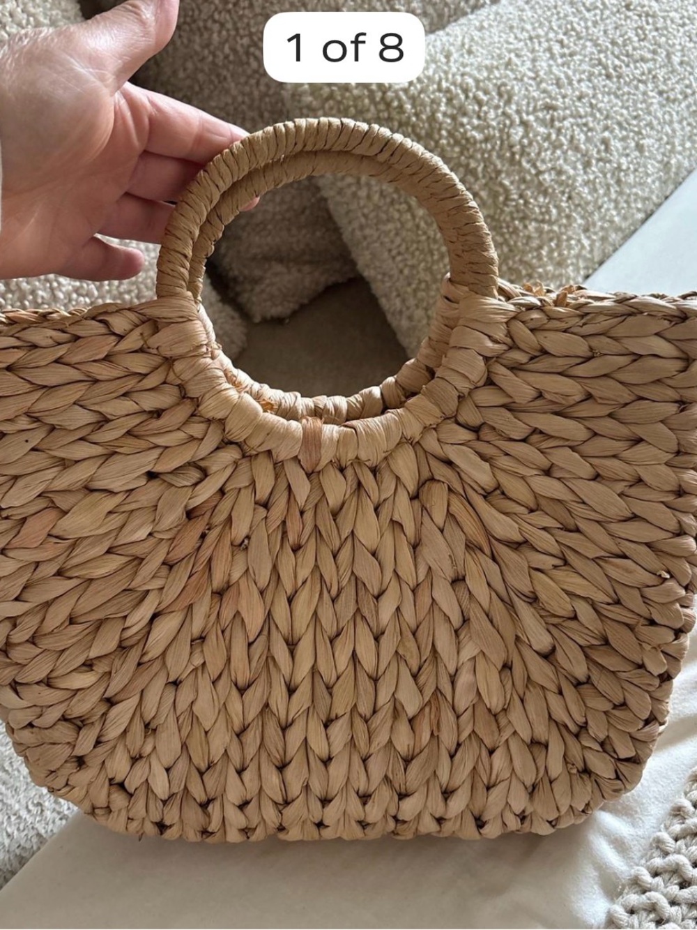 Woven Straw Bag in Natural Tan